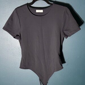 Babaton Charcoal Short Sleeve Bodysuit